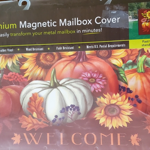 Fall Beauty Floral Magnetic Mailbox Cover Welcome Autumn Pumpkins Briarwood - Picture 3 of 8